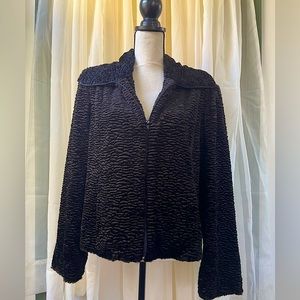 NWOT UTEX Black Faux Fur Jacket